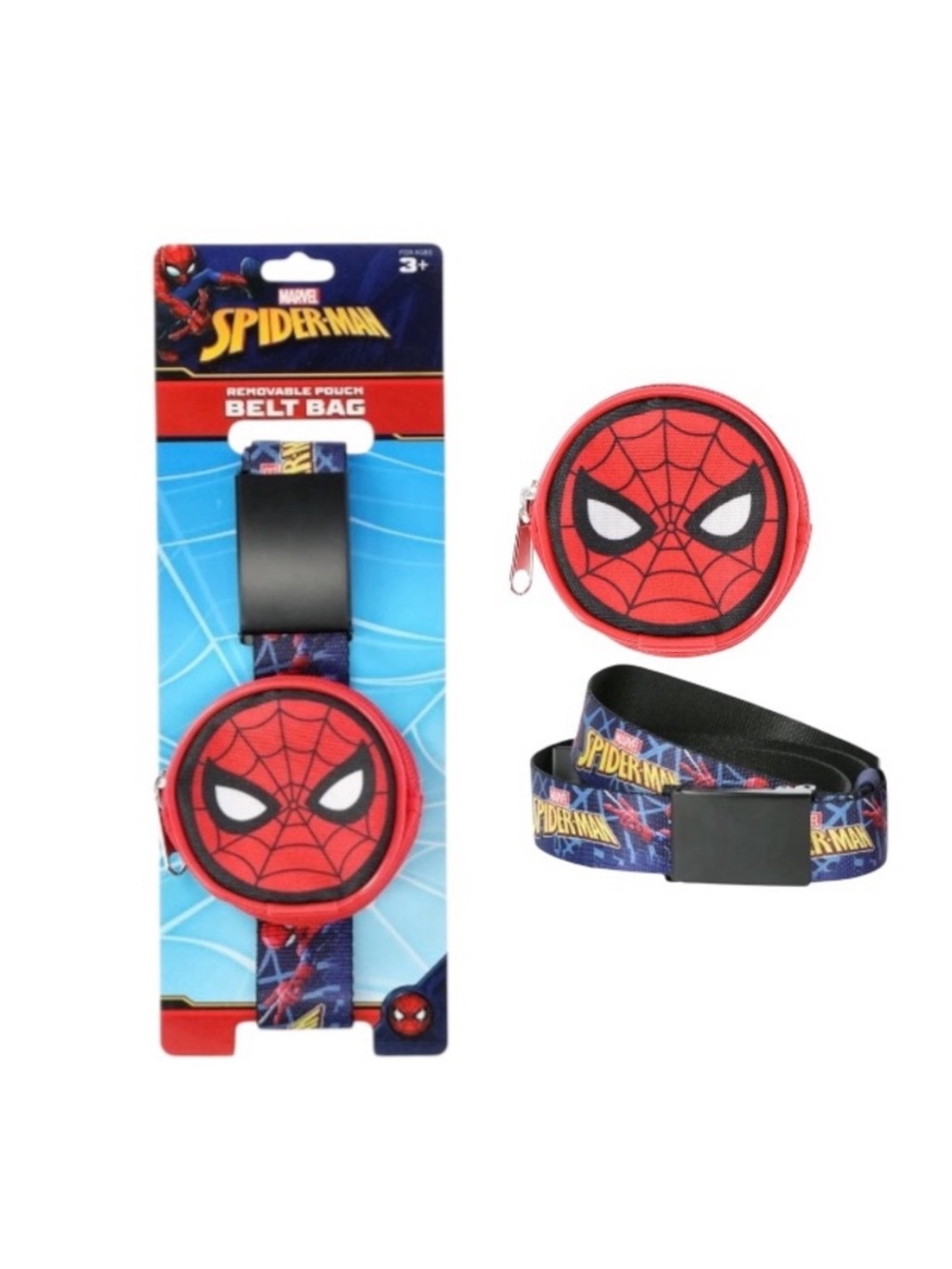 Marvel Red and Black Spider-Man Belt With Removable Pouch Bag